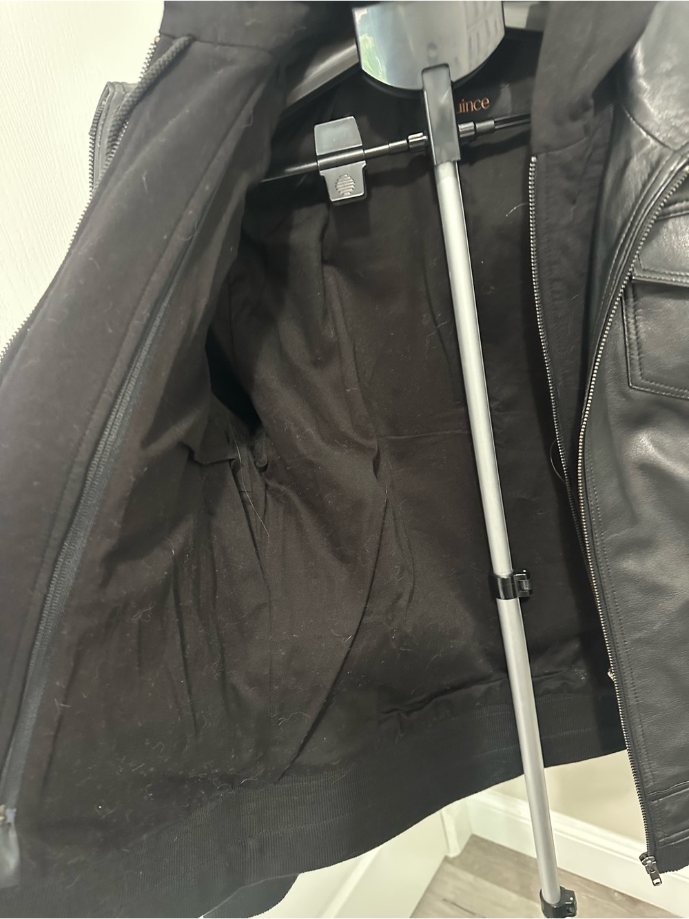 Quince Black Leather Hooded Jacket - Picture 12 of 17